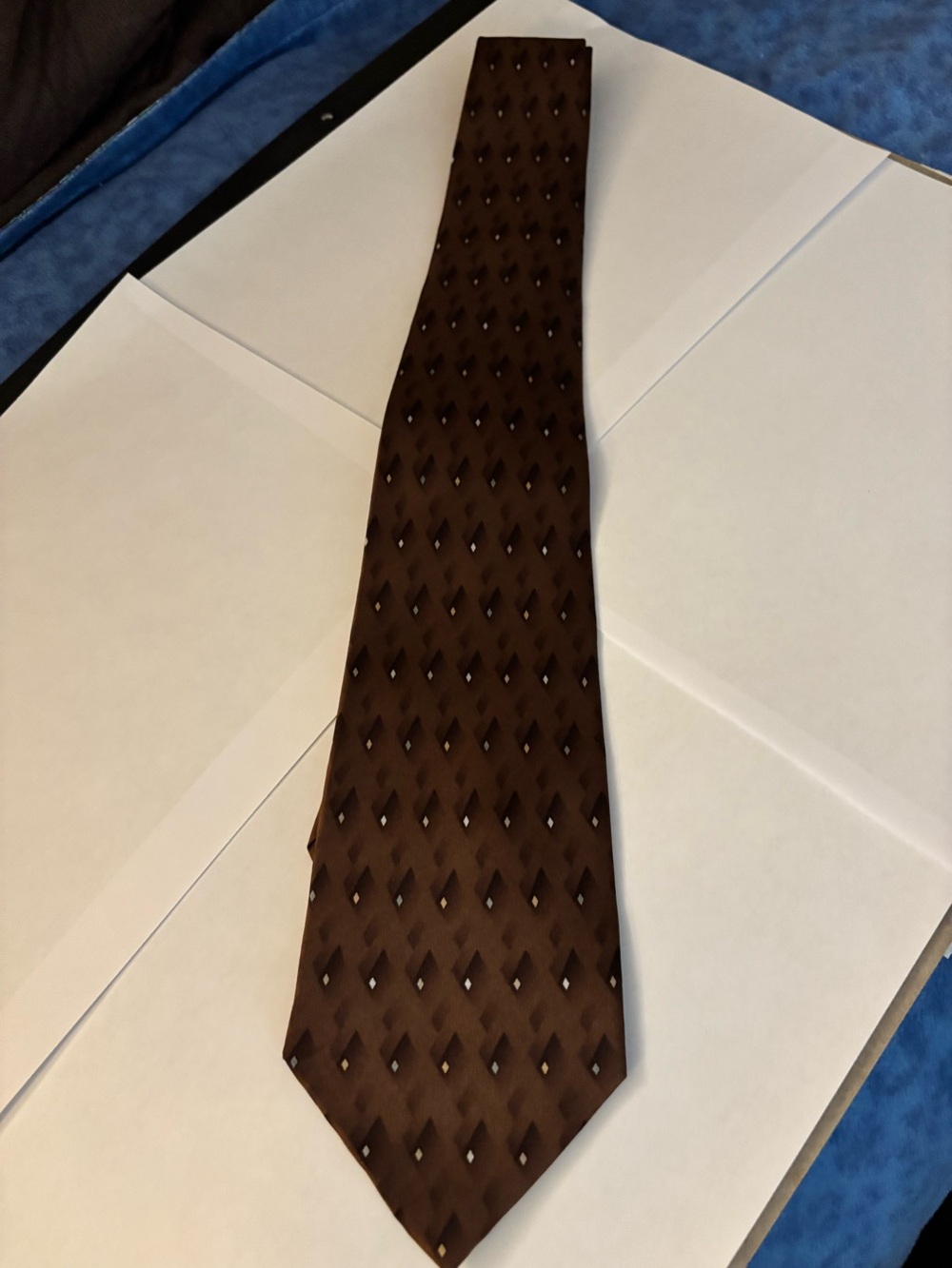 Brown Diamond Pattern Men's Tie - By Crestview Collection